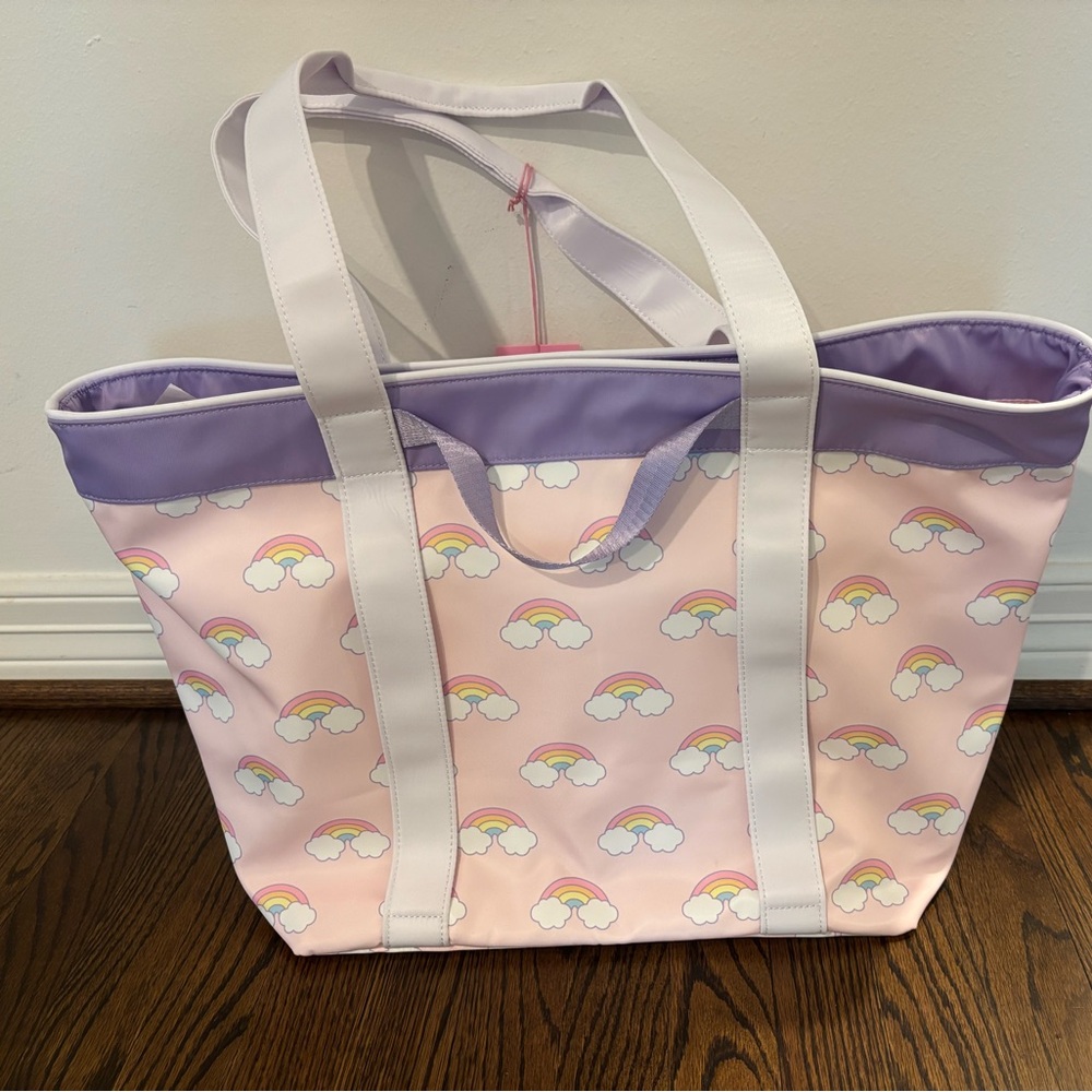 NWT stoney clover lane rainbows beach bag tote - giftable condition